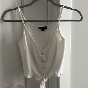 Topshop White Tie-Front Camisole